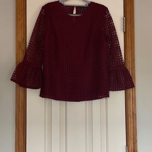 Ann Taylor XS Long Sleeve Blouse with Peasant Sleeves